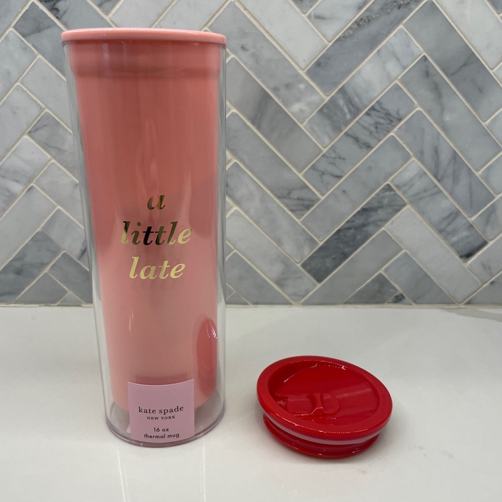 Kate Spade A Little Late Travel Mug - Pink